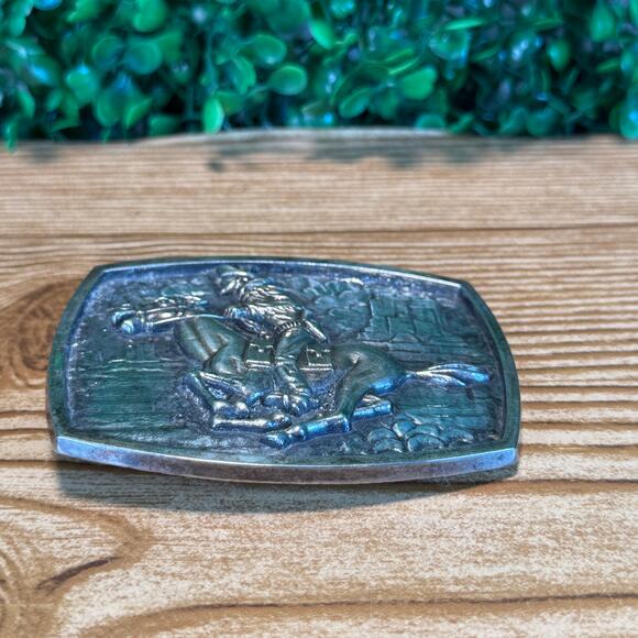 Numbered PONY EXPRESS 125 year commemorative belt buckle 39267 Cowboy Western - Picture 9 of 10